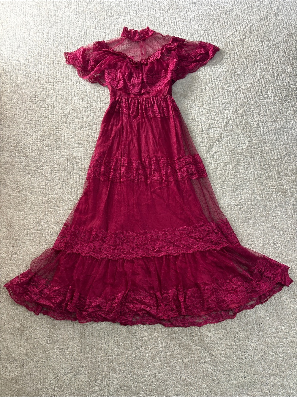 Ruffled Maxi DressDeep Magenta Womens small Wednesday Adam’s